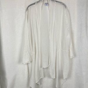 SeaBreeze Womens White Gauze Waterfall Swim Cover